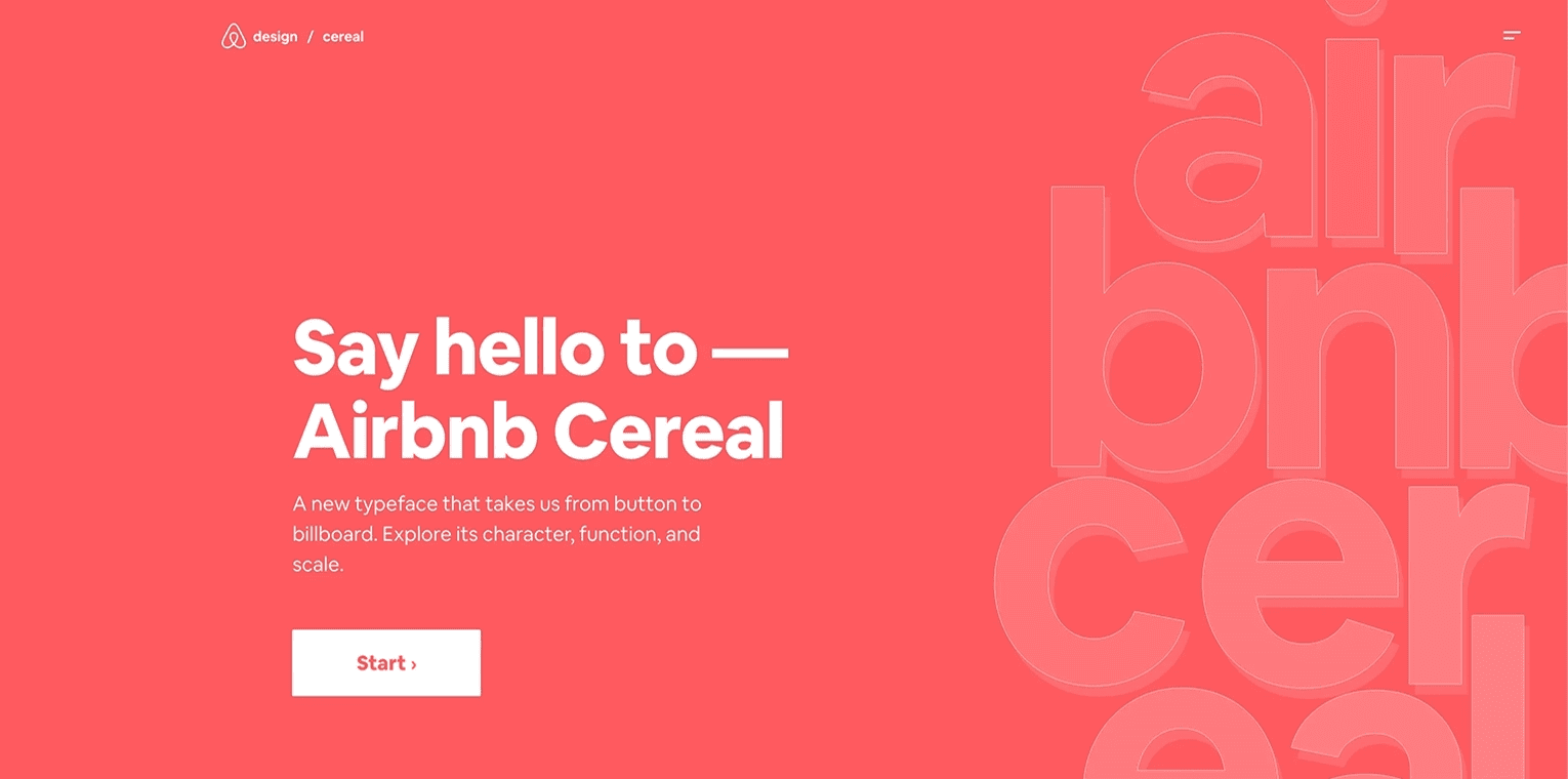 Airbnb Cereal — fontul proprietar creat de Airbnb pentru identitatea vizuală, aplicat consistent de la butoane până la panouri publicitare